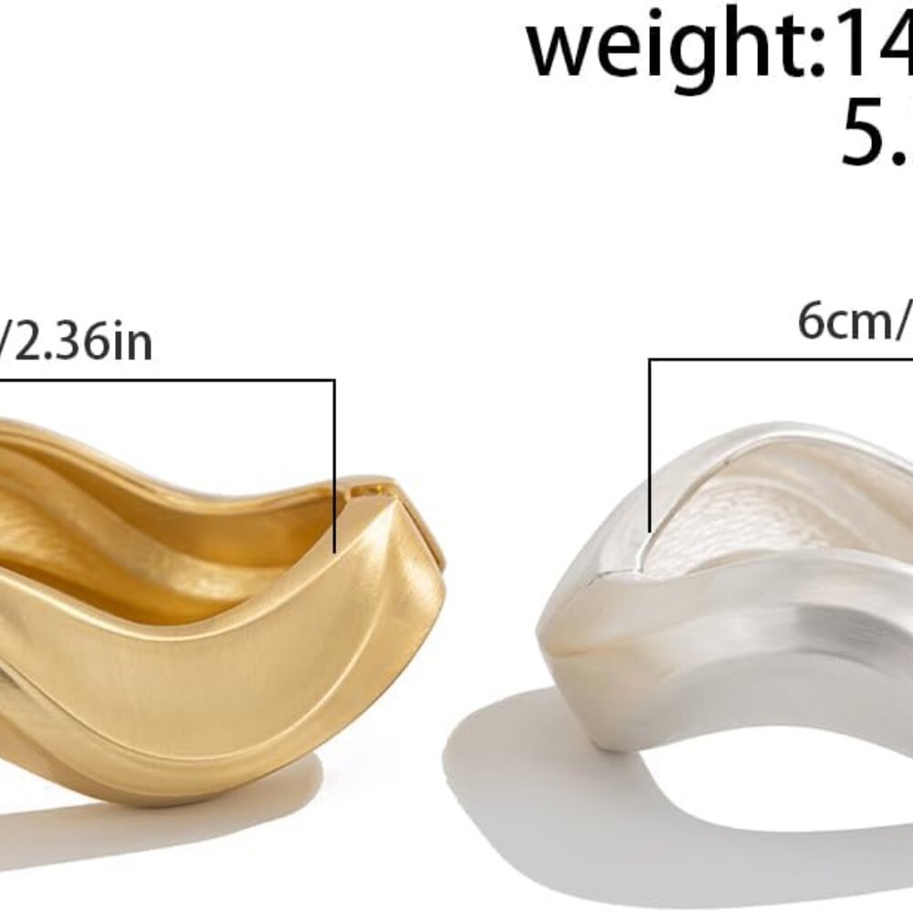 Gold And Silver Minimalist Stackable Cuff Bracele… - image 5